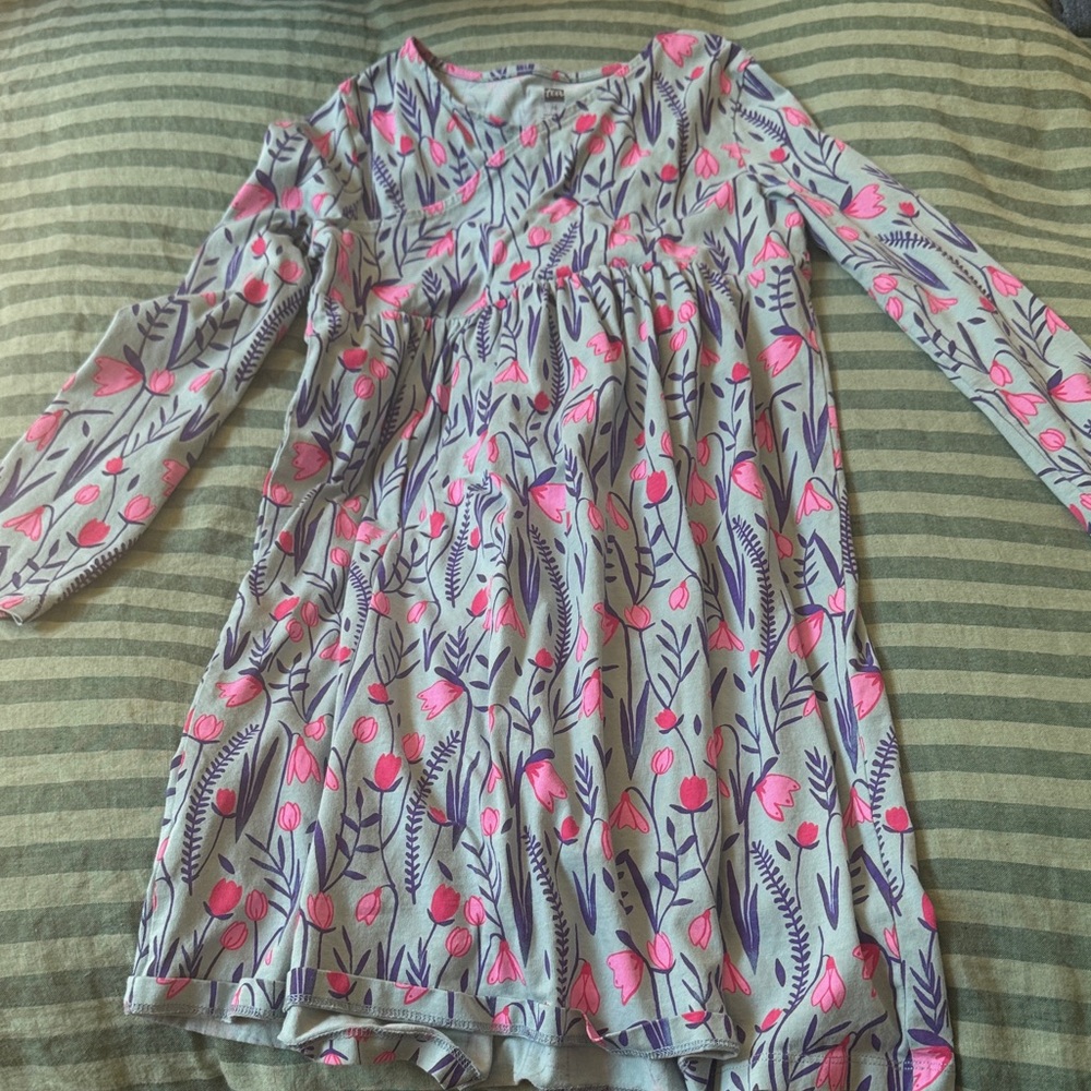 Tea Collection Pink and Purple Floral Kids Dress